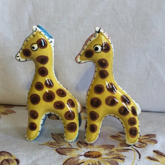 Vintage Napco Stuffed Giraffe Salt And Pepper - Picture 4 of 7